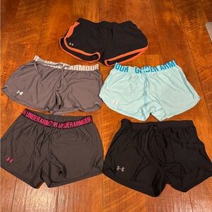 Under Armour Women's Athletic Shorts - Black, Gray, Light Blue, Orange